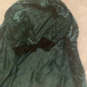 Green silk robe